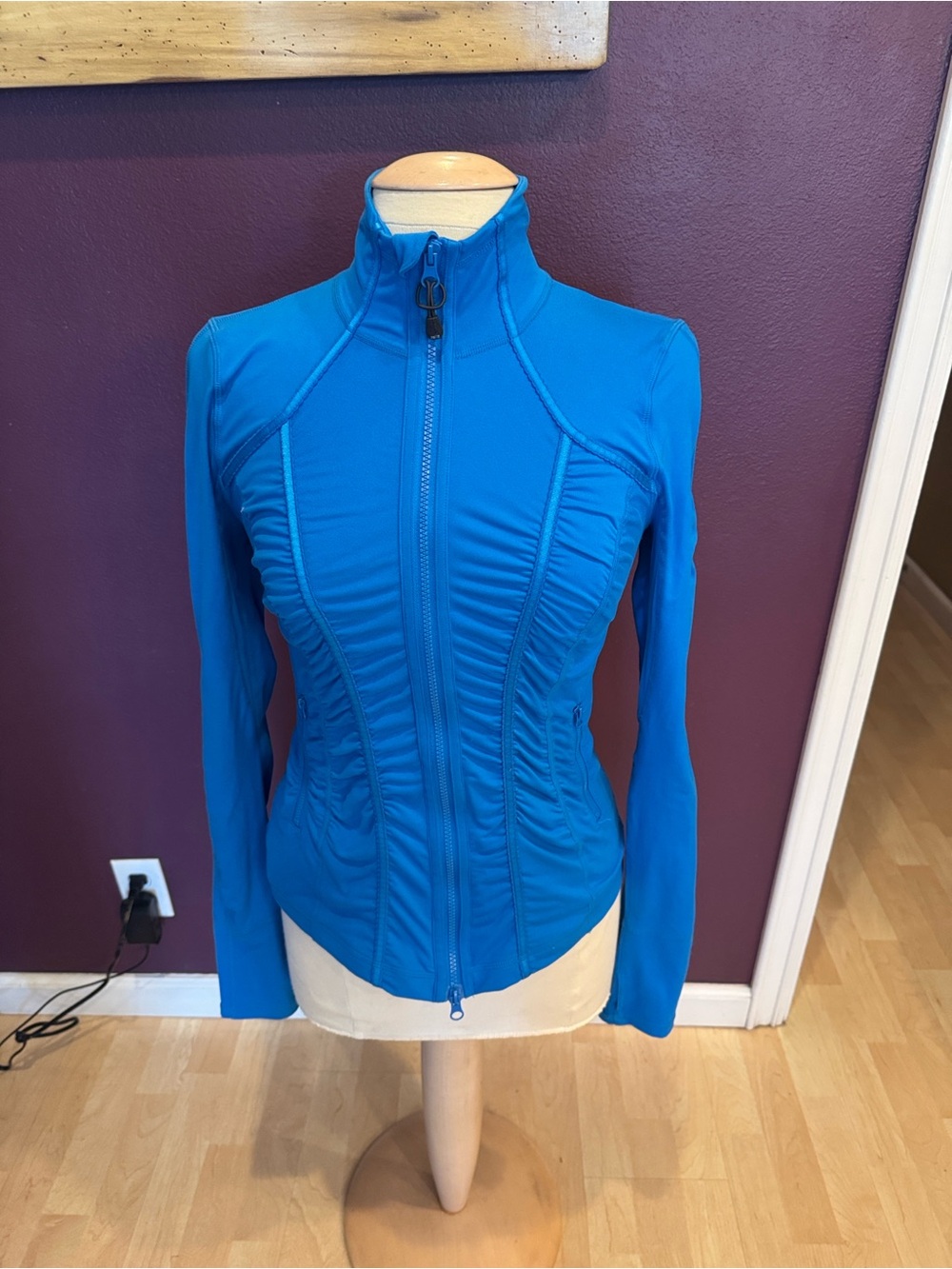 Zella Bright Blue Fitted Zip-Front Active Jacket
